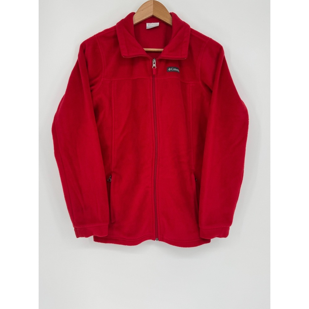 Columbia Girls Red Full Zip Fleece Jacket XL 18/20 WB6760 Outdoor Layer